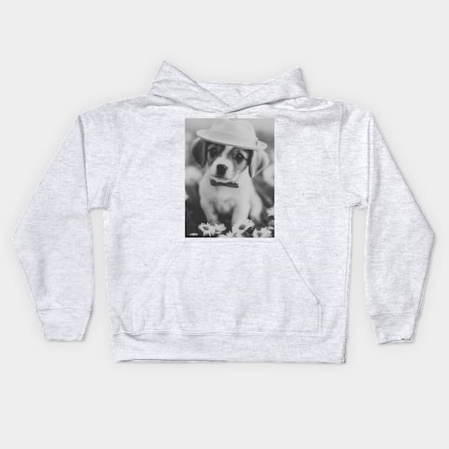 cute puppy Kids Hoodie by Sask Designer